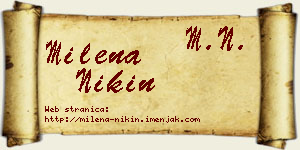 Milena Nikin vizit kartica